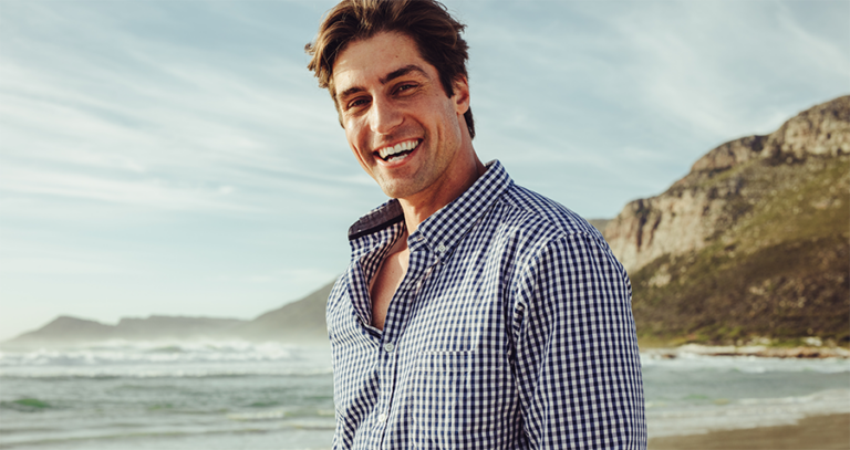 Smiling man in a positive mood
